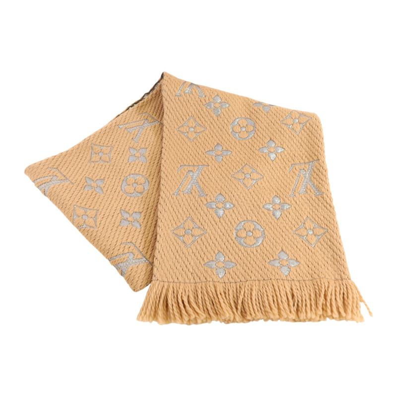 LOUIS VUITTON 羊毛/絲質Echarpe Logomania Shine Scar圍巾-4