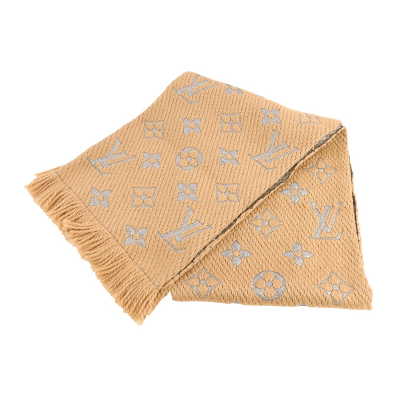 LOUIS VUITTON 羊毛/絲質Echarpe Logomania Shine Scar圍巾-5