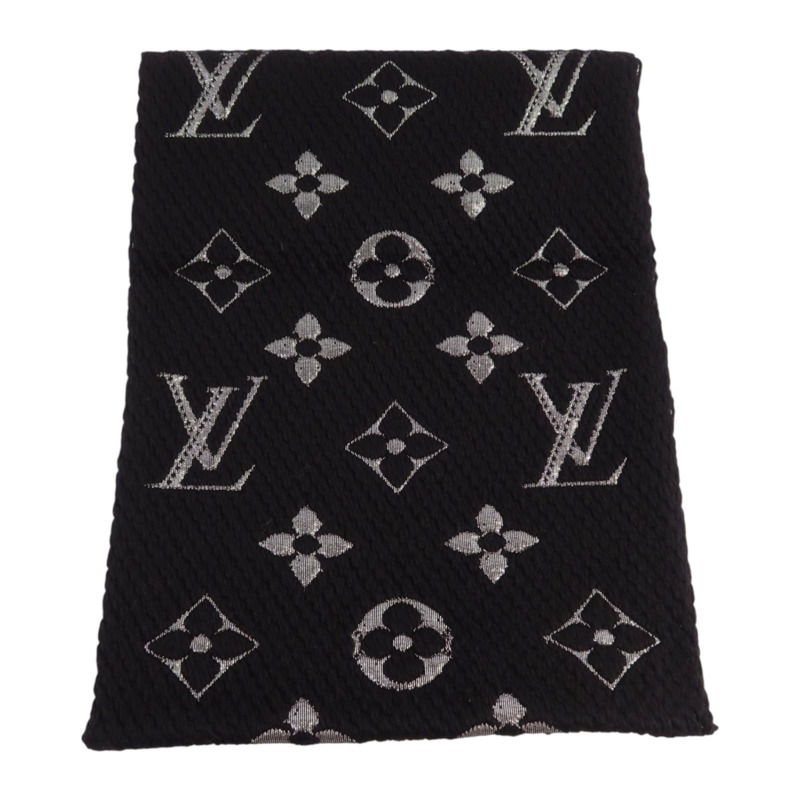 LOUIS VUITTON 羊毛/絲質Echarpe Logomania Shine Scar圍巾-3