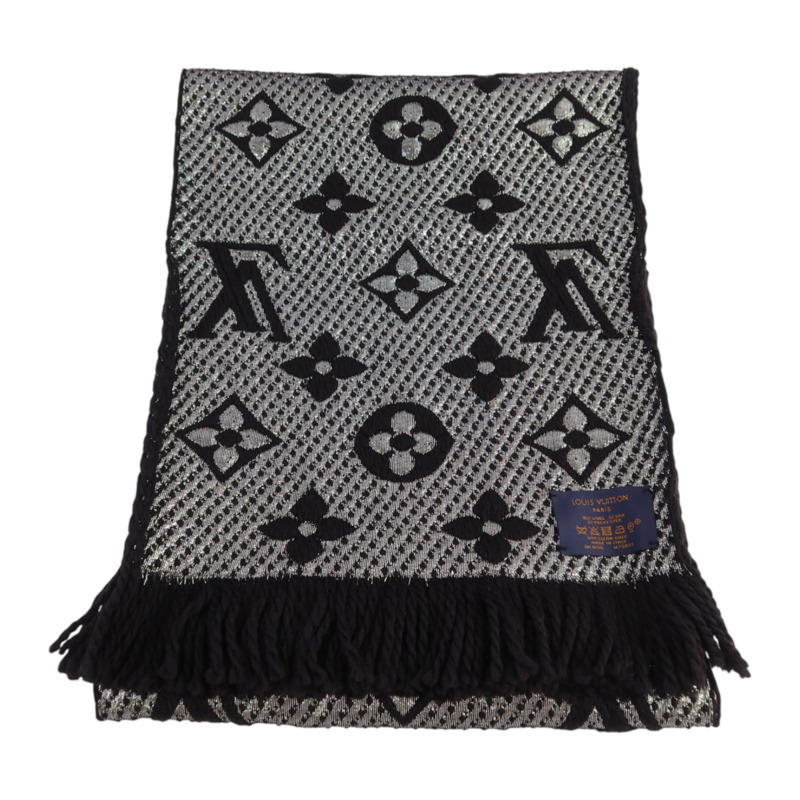 LOUIS VUITTON 羊毛/絲質Echarpe Logomania Shine Scar圍巾-4