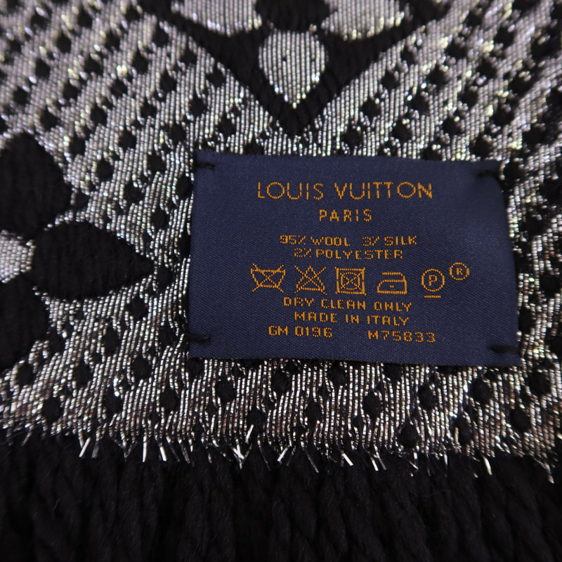 LOUIS VUITTON 羊毛/絲質Echarpe Logomania Shine Scar圍巾-9
