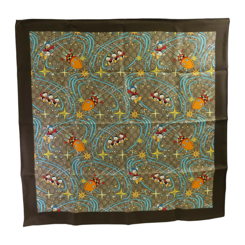 GUCCI 絲質Donald Duck Scarf絲巾-0