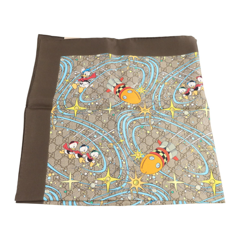 GUCCI 絲質Donald Duck Scarf絲巾-4