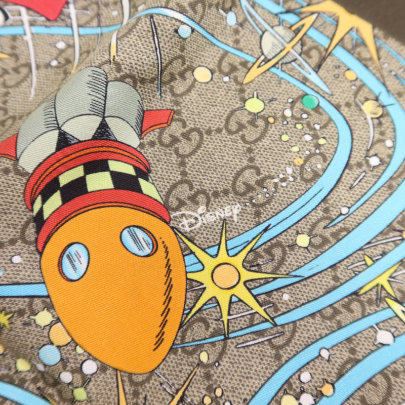 GUCCI 絲質Donald Duck Scarf絲巾-7