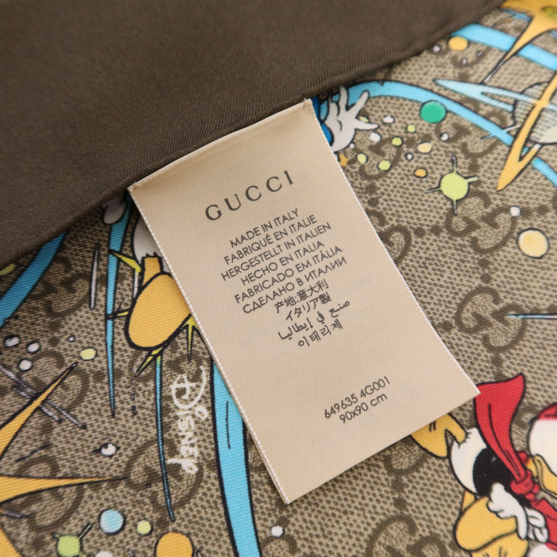 GUCCI 絲質Donald Duck Scarf絲巾-8