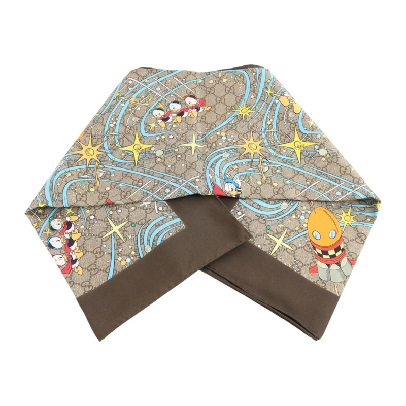 GUCCI 絲質Donald Duck Scarf絲巾-10