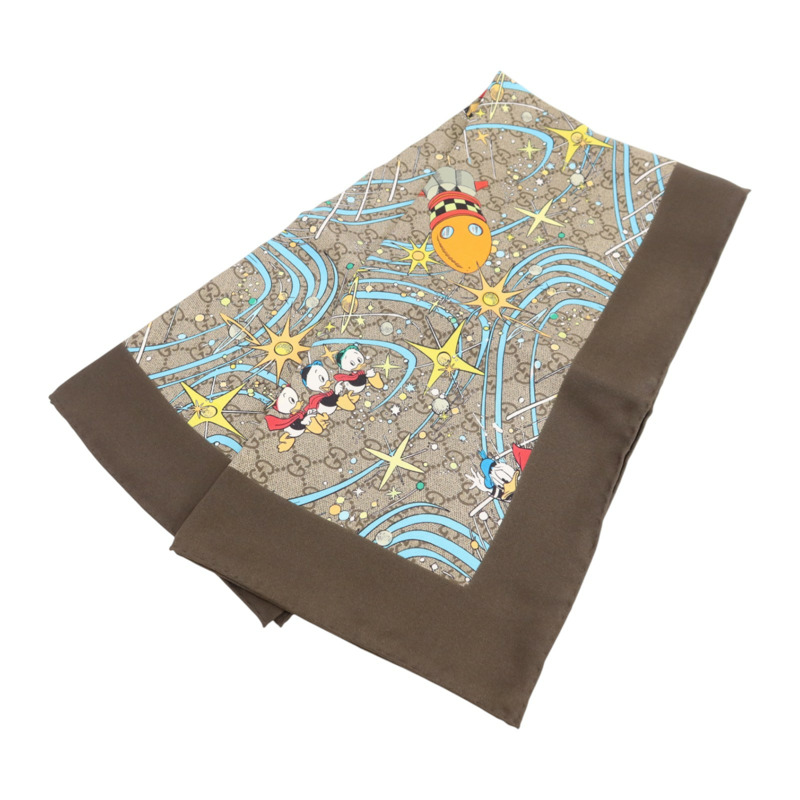 GUCCI 絲質Donald Duck Scarf絲巾-11
