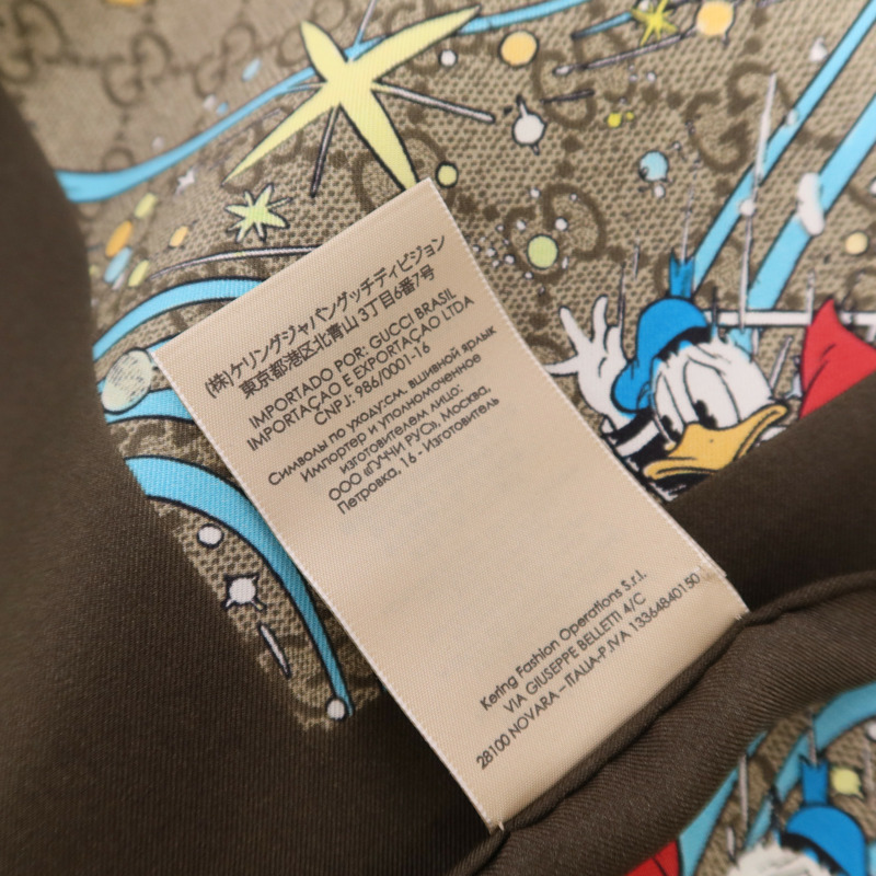 GUCCI 絲質Donald Duck Scarf絲巾-12