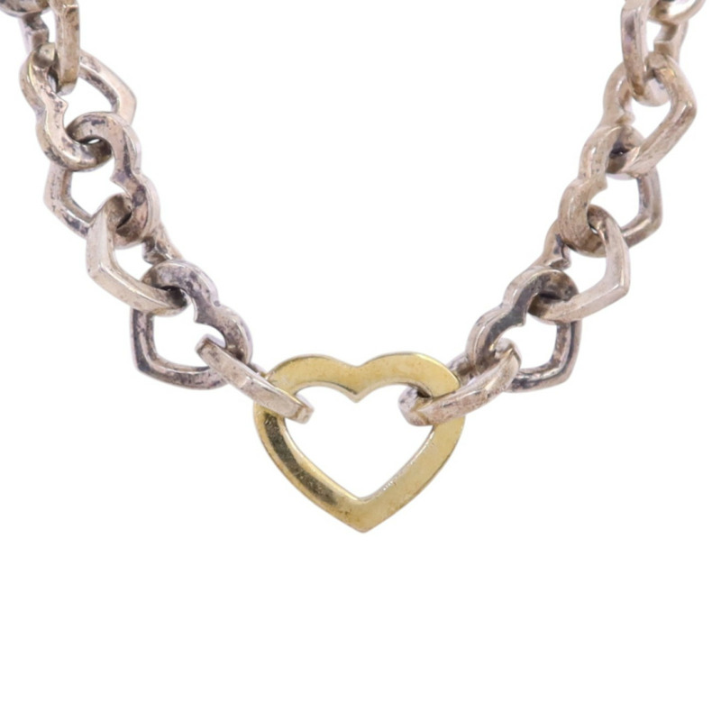 TIFFANY&CO 925純銀Heart Link Necklace銀扣項鏈-1