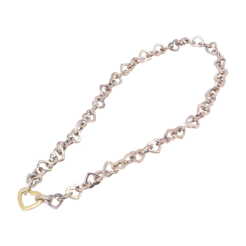 TIFFANY&CO 925純銀Heart Link Necklace銀扣項鏈-2