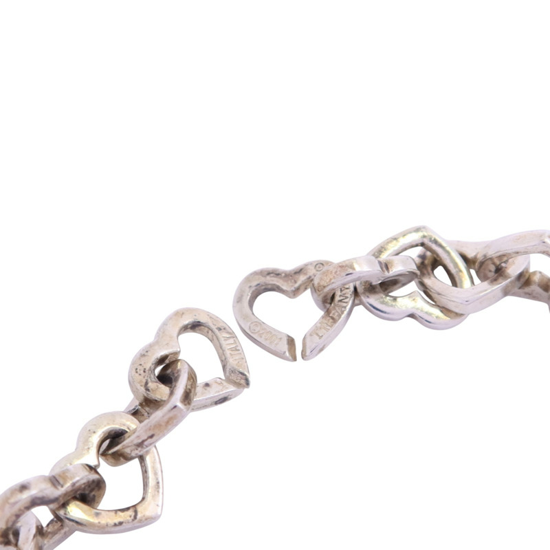 TIFFANY&CO 925純銀Heart Link Necklace銀扣項鏈-3