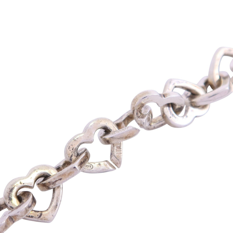 TIFFANY&CO 925純銀Heart Link Necklace銀扣項鏈-4