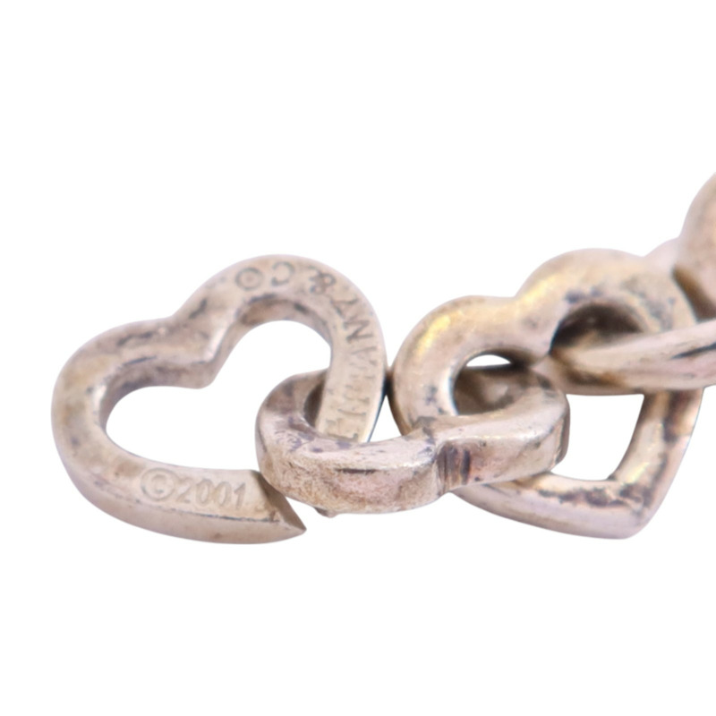 TIFFANY&CO 925純銀Heart Link Necklace銀扣項鏈-5