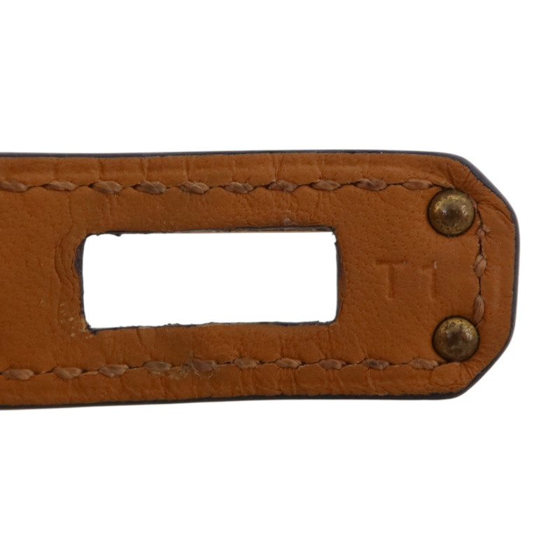 HERMES Swift皮革/金屬Kelly Double Bracelet T1金扣手鏈-11