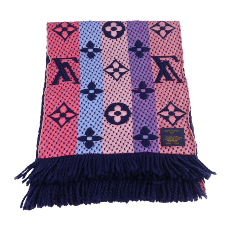 LOUIS VUITTON 羊毛/絲質Echarpe Logomania Rainbow Scarf圍巾-3