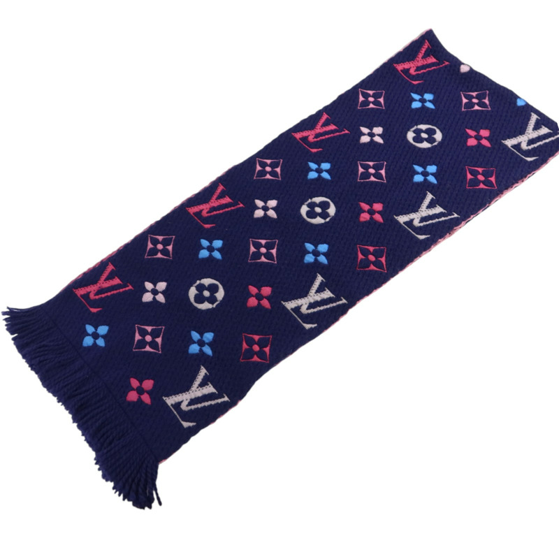 LOUIS VUITTON 羊毛/絲質Echarpe Logomania Rainbow Scarf圍巾-6