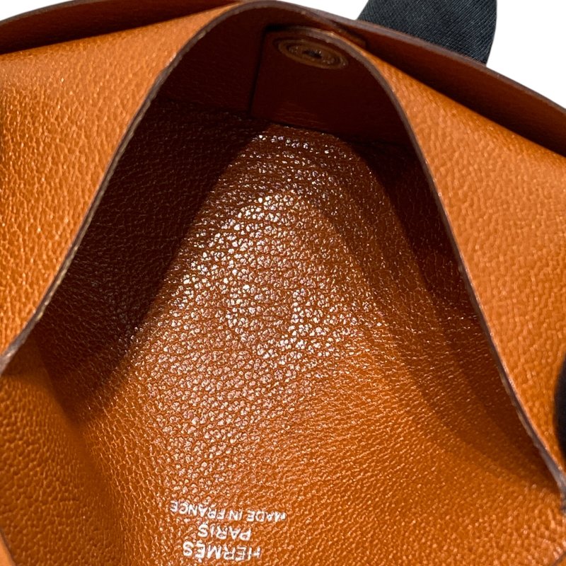 HERMES 愛馬仕 Calvi 山羊皮 卡片夾 棕色 銀釦-9
