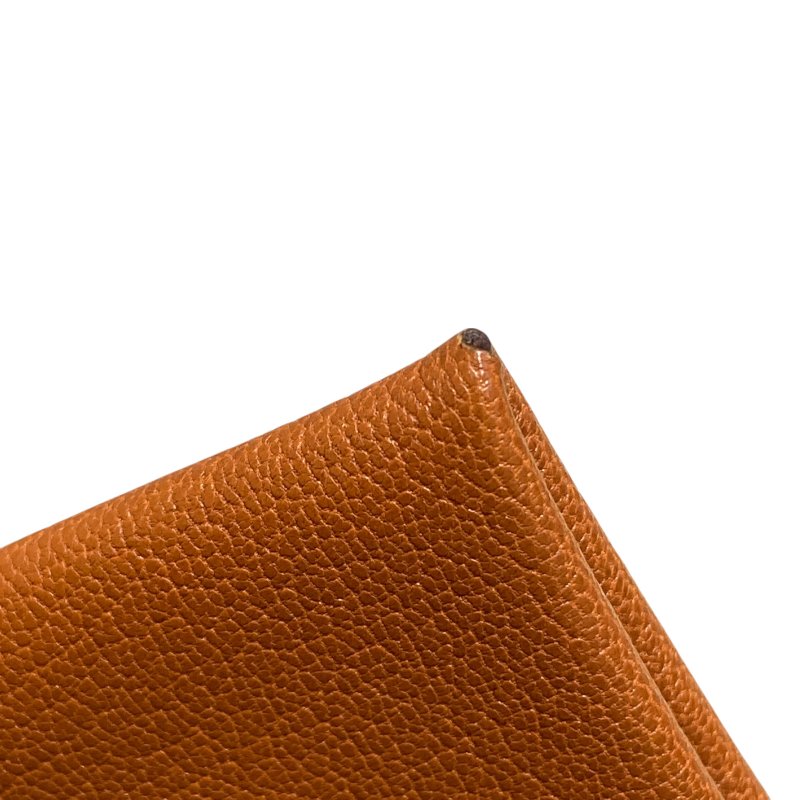 HERMES 愛馬仕 Calvi 山羊皮 卡片夾 棕色 銀釦-14
