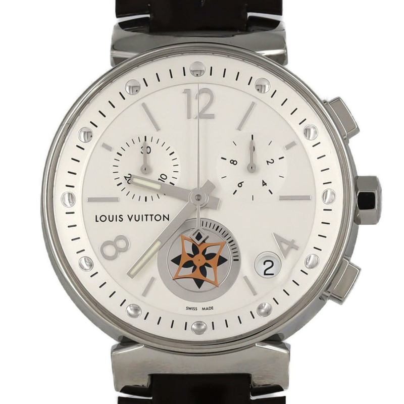 路易威登 Tambour Moon Star GM 計時腕錶 Q8D10 不鏽鋼石英錶-0