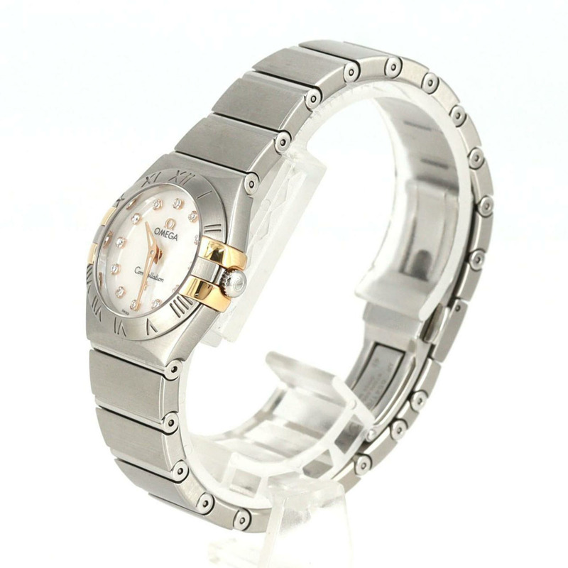 歐米茄星座系列磨砂玫瑰金組合款12鑽錶 123.20.24.60.55.005 SSxPG 石英錶-1