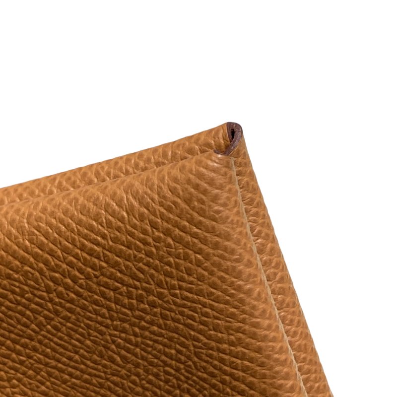 HERMES 愛馬仕 Calvi EPSOM 普皮 卡片夾 棕色 銀釦-9
