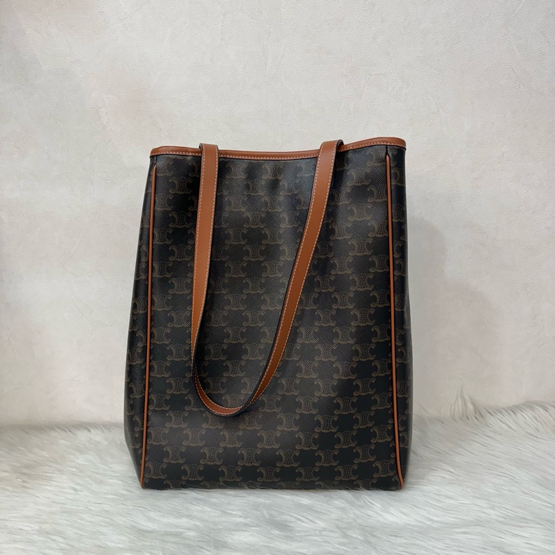 Celine 老花凱旋門金釦托特包-0