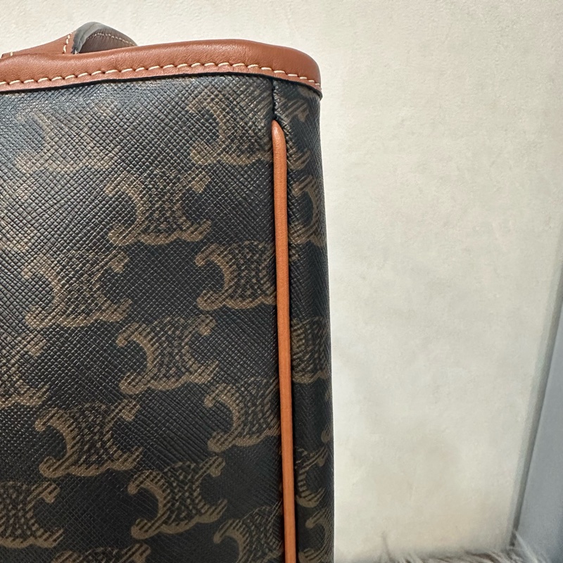 Celine 老花凱旋門金釦托特包-13