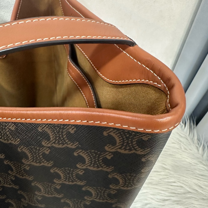 Celine 老花凱旋門金釦托特包-18