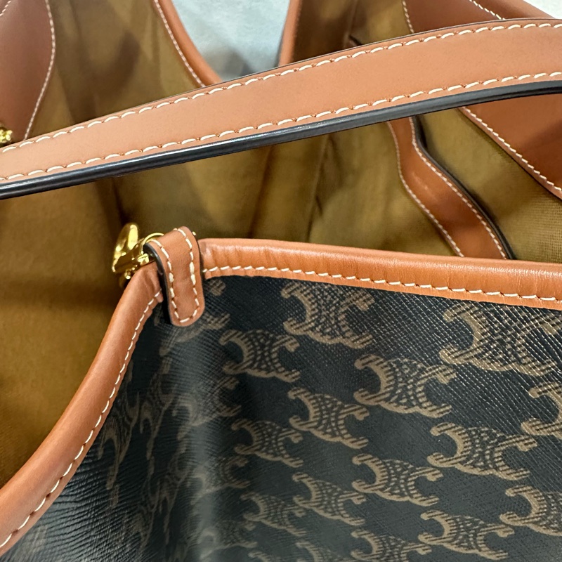 Celine 老花凱旋門金釦托特包-19