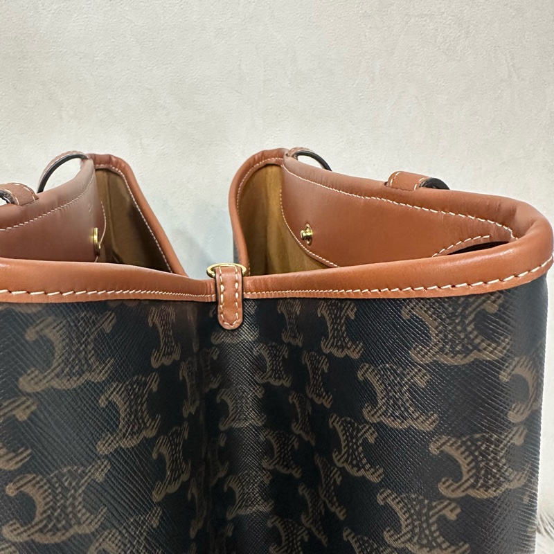 Celine 老花凱旋門金釦托特包-21