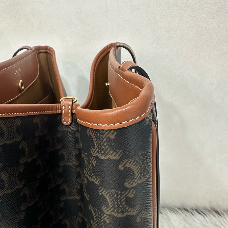 Celine 老花凱旋門金釦托特包-22