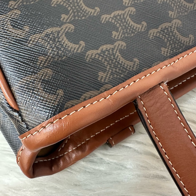 Celine 老花凱旋門金釦托特包-49