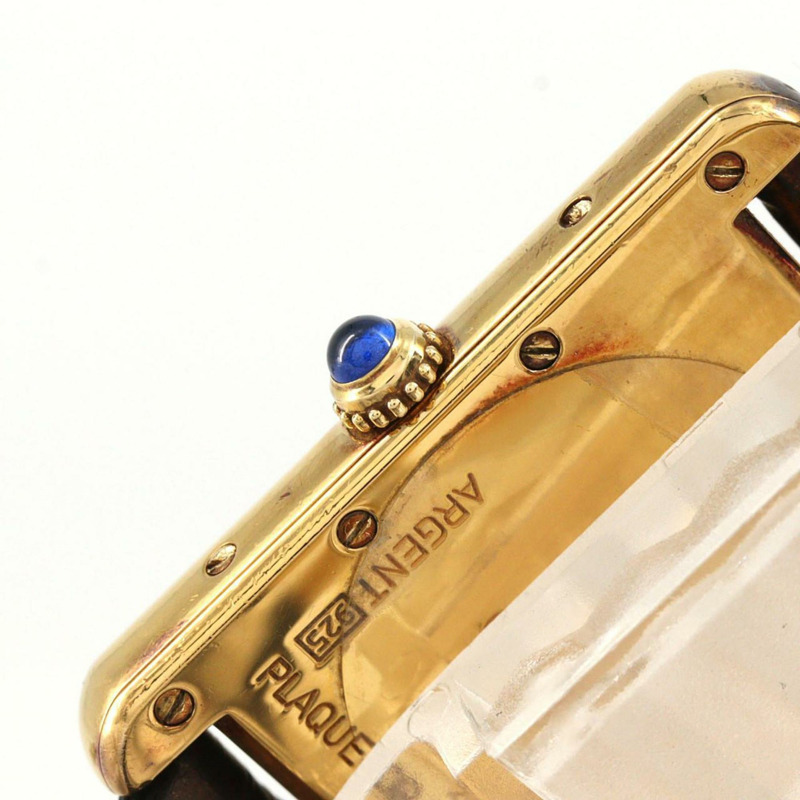 卡地亞 Must Tank Date LM W1014154 銀色石英錶-1