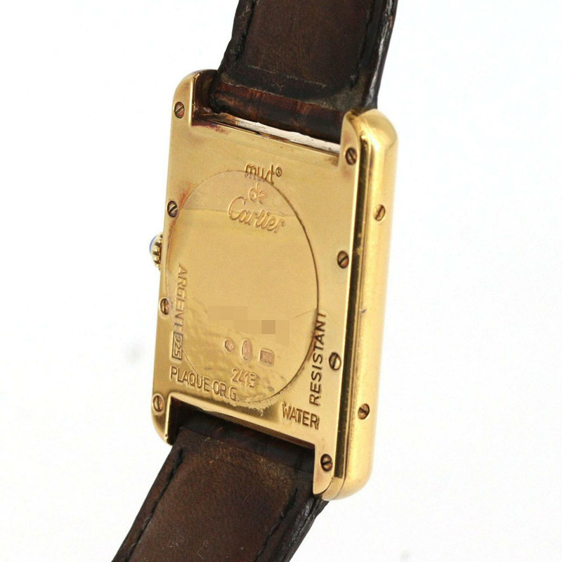 卡地亞 Must Tank Date LM W1014154 銀色石英錶-5