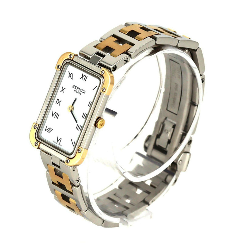 愛馬仕 Cloajour 雙色 CR1.220 SSxGP 石英錶-1