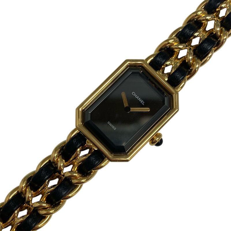 CHANEL 香奈兒 H0001 Premiere M 方糖 石英錶 黑金-0