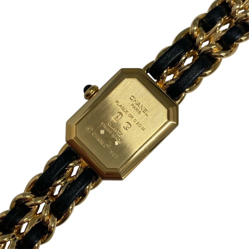 CHANEL 香奈兒 H0001 Premiere M 方糖 石英錶 黑金-1