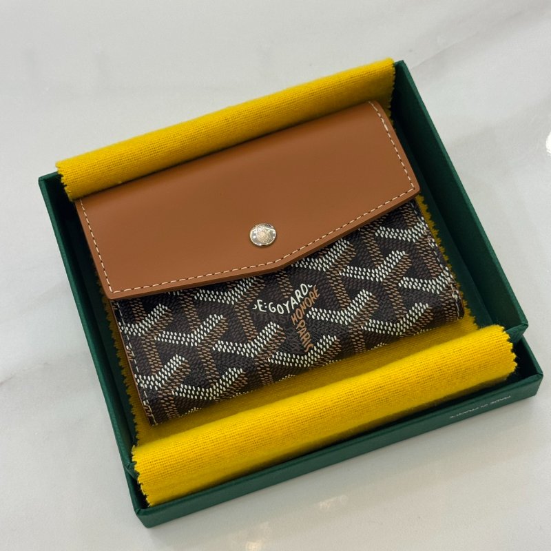 *SHIHNA名牌精品* Goyard Saint Gabriel 黑棕 牛皮拼接三折短夾-0