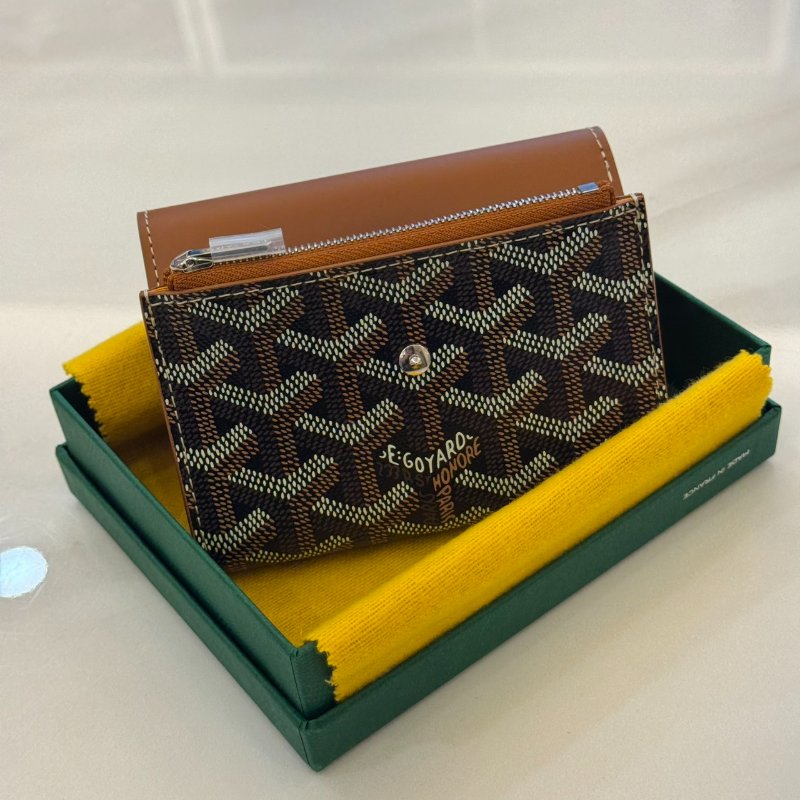 *SHIHNA名牌精品* Goyard Saint Gabriel 黑棕 牛皮拼接三折短夾-4