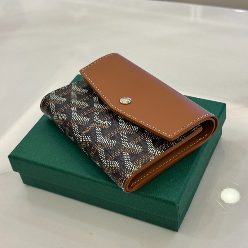 *SHIHNA名牌精品* Goyard Saint Gabriel 黑棕 牛皮拼接三折短夾-5