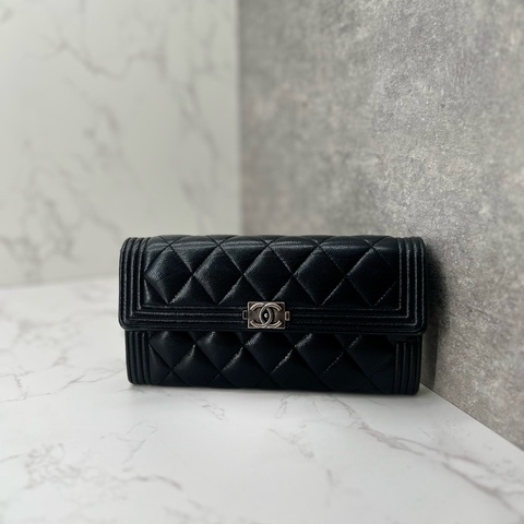 💗香緹國際精品💗 811 Chanel leboy 長夾 荔枝皮 保卡款