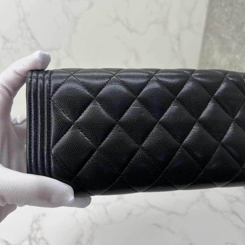 💗香緹國際精品💗 811 Chanel leboy 長夾 荔枝皮 保卡款-11