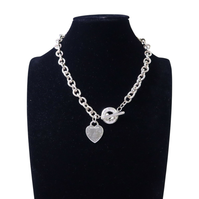TIFFANY＆CO 925純銀Return To Heart Tag Necklaceu銀扣項鏈-6