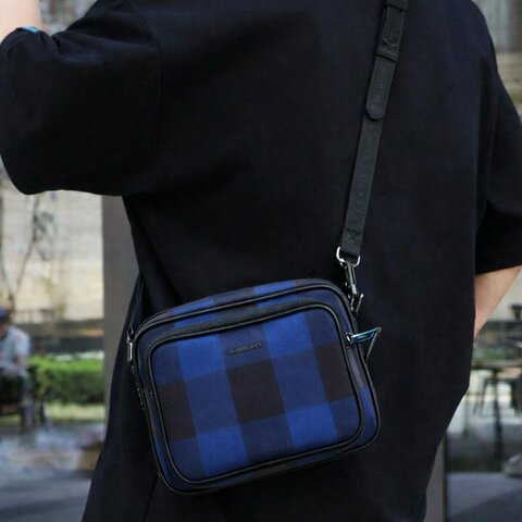 ✨閒置99成新 BURBERRY 藍灰拼黑色多功能相機包 外出包