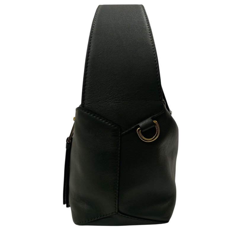 LOEWE 羅威 PUZZLE HOBO 拼圖肩背包 皮革 墨綠色 金釦-2