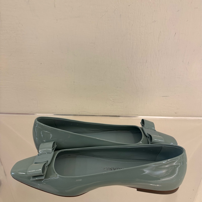 Ferragamo 藍綠蝴蝶結娃娃鞋 6號😻😻-7
