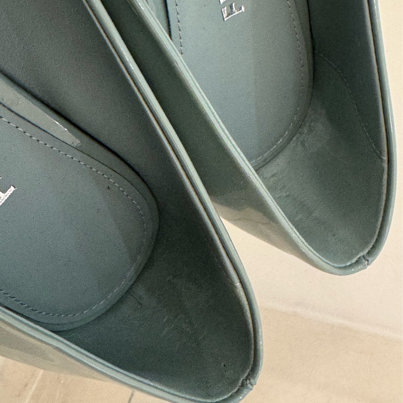 Ferragamo 藍綠蝴蝶結娃娃鞋 6號😻😻-15