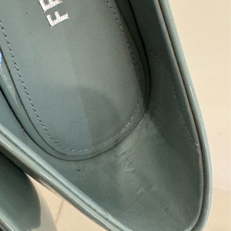 Ferragamo 藍綠蝴蝶結娃娃鞋 6號😻😻-16