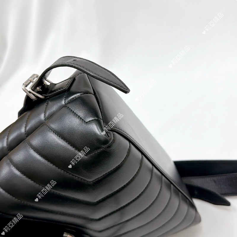 莉亞精品♡ Ysl Loulou 黑銀後背包 二手美包-7