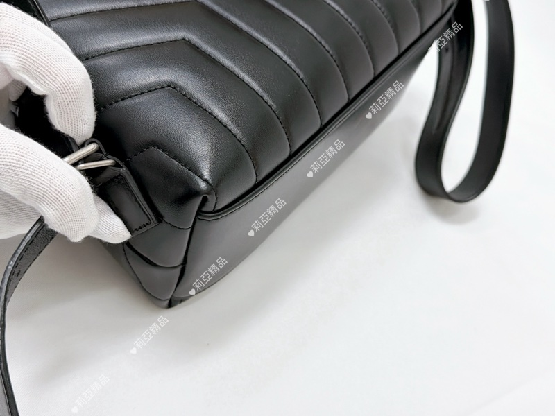 莉亞精品♡ Ysl Loulou 黑銀後背包 二手美包-8
